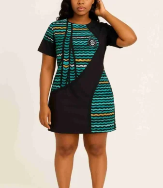 Beautiful Ankara Short Gown Dress with Abstract Print