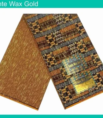 Brown Kente Wax Gold May 24 Design