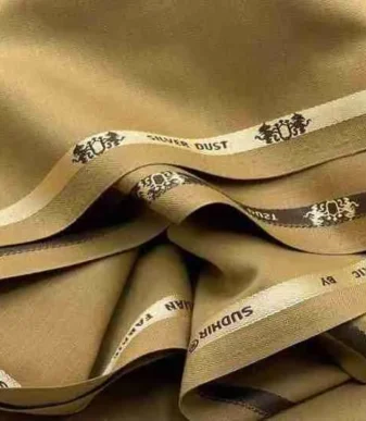 Camel Colour Silver Dust Senator Cashmere Fabric Per Yard