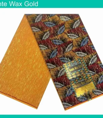 Carrot Leaf Kente Wax Gold May 24 Design