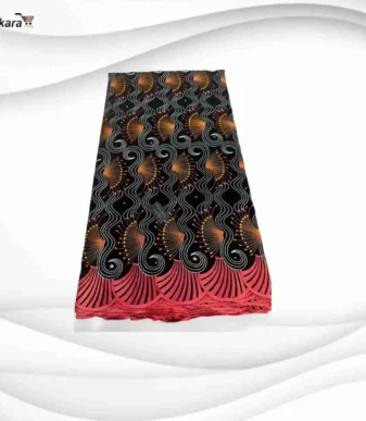 Exclusive Voile Lace Fabric 5 Yards – Brown & Red