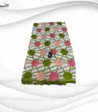 Exclusive Voile Lace Fabric 5 Yards – Pink & Green