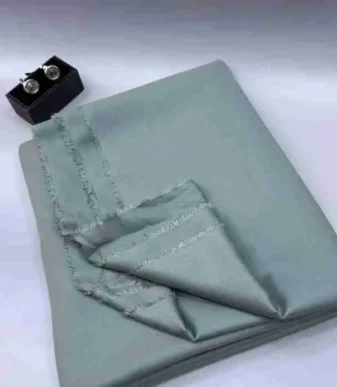 Grey Exclusive Plain Cashmere Senator Fabric — Per Yard