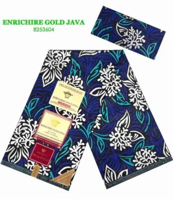Enrichire Gold Java Ankara Nov 25 Design – Royal Blue Flower