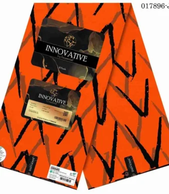Innovative orange triangle Ankara Fabric Luxury African Wax Print for unisex