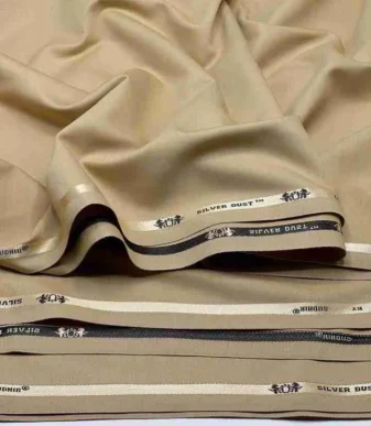 Khaki Silver Dust Senator Cashmere Fabric Per Yard