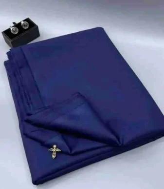 Navy Blue Exclusive Plain Cashmere Senator Fabric — Per Yard