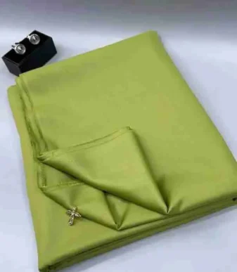 Olive Green Exclusive Plain Cashmere Senator Fabric — Per Yard