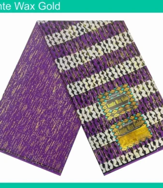 Purple Kente Wax Gold May 24 Design