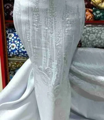 White Exclusive European Damask — 5 Yards