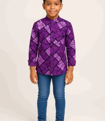 Ankara Long Sleeve Shirt for Boys