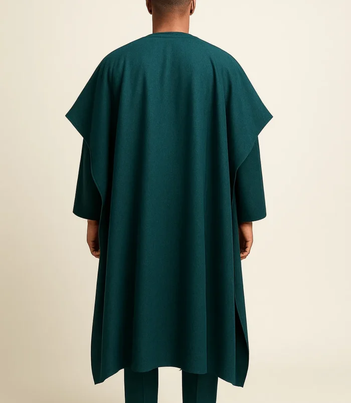 Mens-3-Piece-Agbada-Set-–-Emerald-Green-Back.png